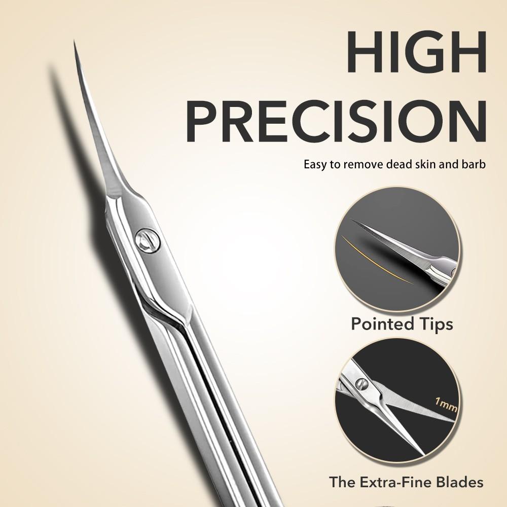 Nail Dead Skin Clipper, Stainless Steel Curved Blade, Multi-Functional Small Scissors for Eyebrows and Lashes, Beauty Tool