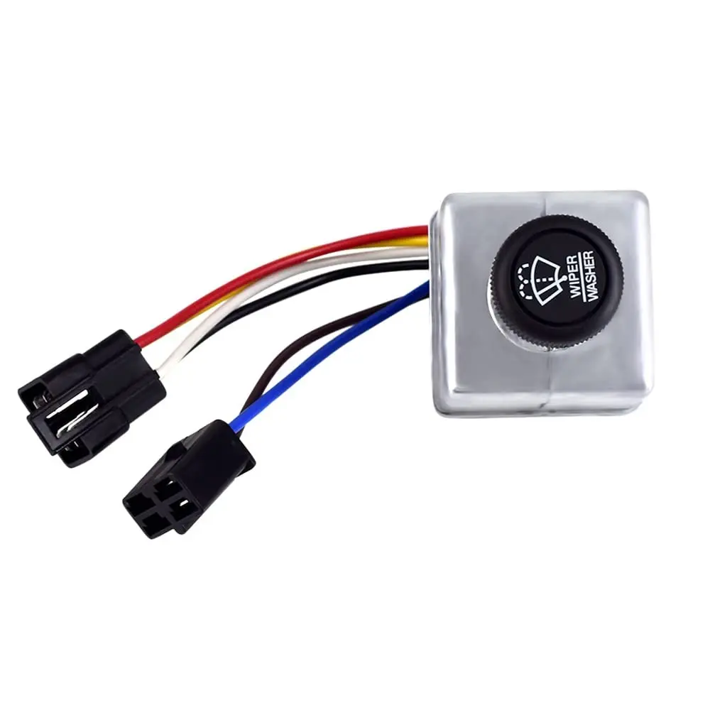 Wiper Switch with Knob Compatible with Peterbilt 220 378 379 387 Replaces 75600-26 7560026 6-Lead Knob Wiper Control Switch