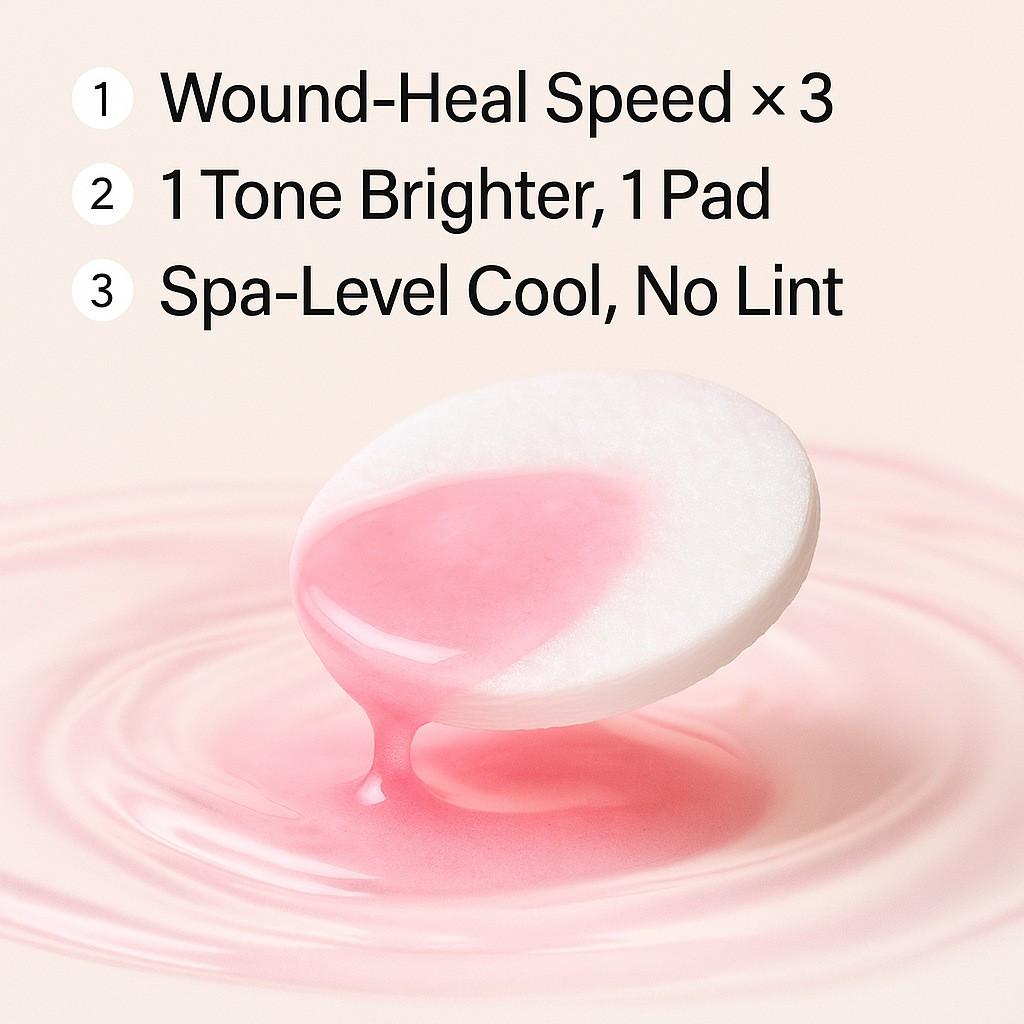 1PCS PDRN Pink Collagen Toning Toner Pad Deep Cleans Pores Unclogs Pores Improves Skin Radiance Suitable for All Skin Types