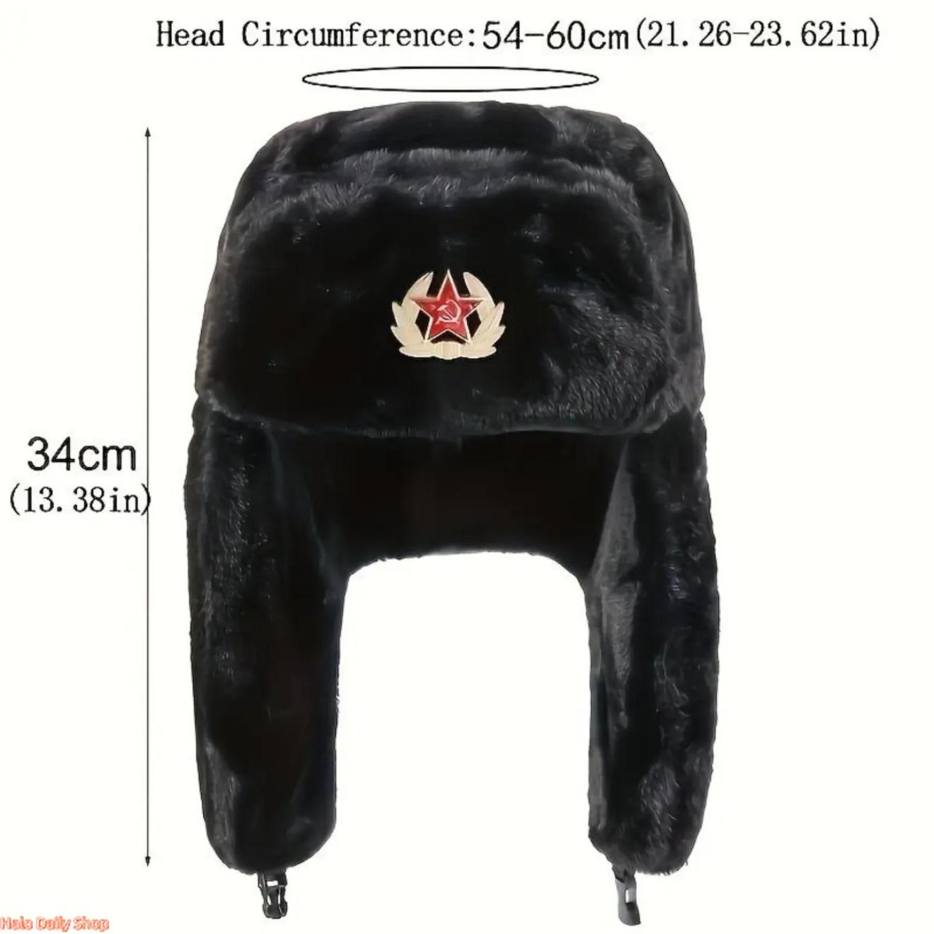 Unisex Faux Wool Ushanka Hat - Plush, Thermal Insulating, with Fold-Down Flaps, Warm Russian-Style Winter Ear Protection, Breathable Cold-Weather Outdoor Trapper, Daily Wear Accessory, Guys Gifts Option, Ushanka Hats