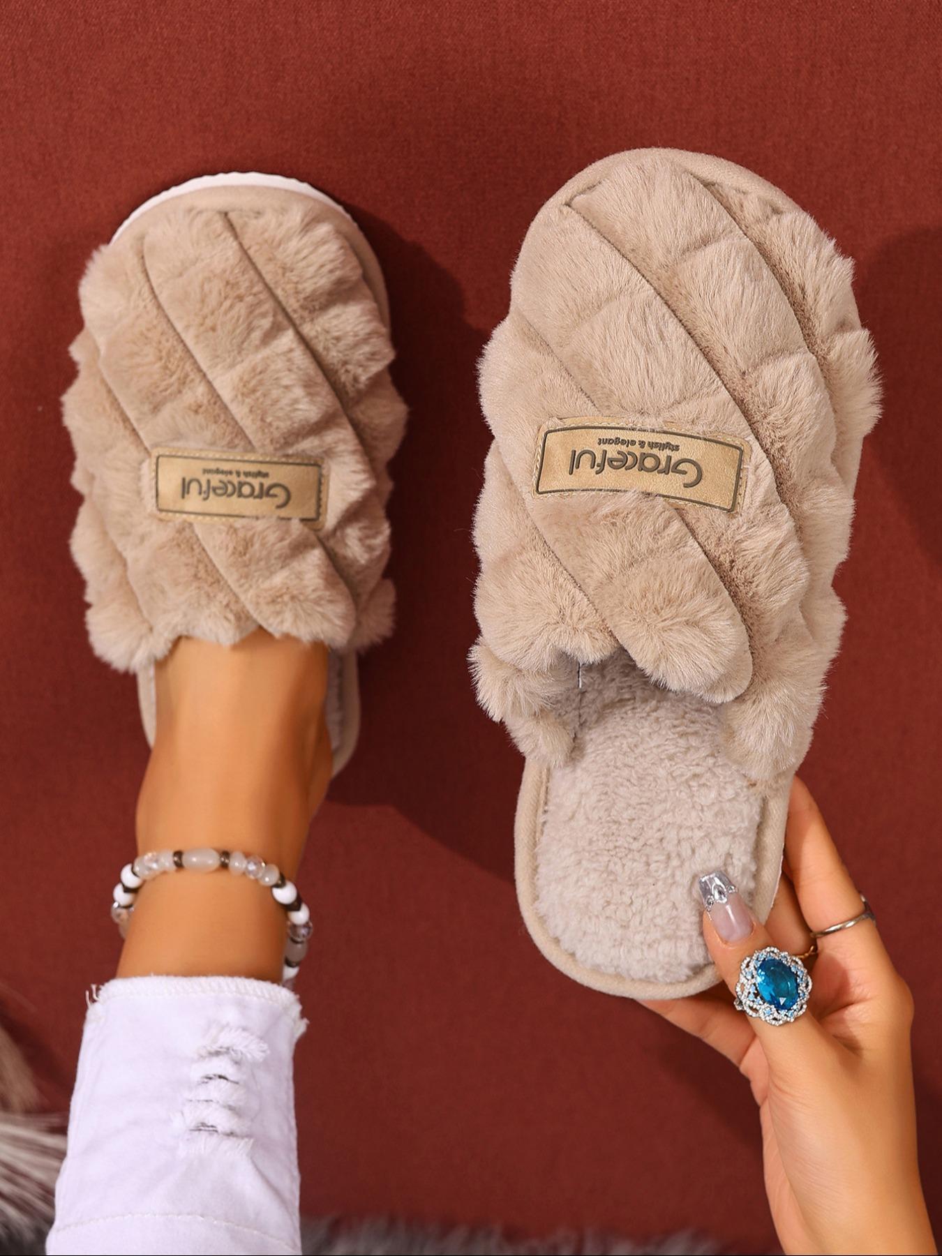 Unisex Winter Slippers with Soft Eva Sole, Thick Cushioning Indoor Home Shoes, Plush Lining, Durable Design, Comfortable Couple Footwear, Thermal Lined Slippers