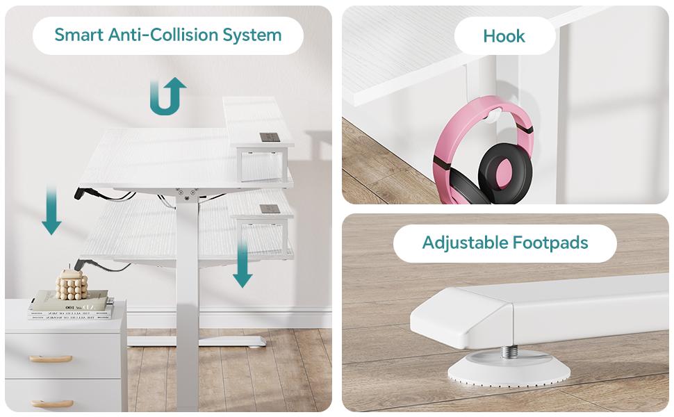 MUSEN Standing Desk with Drawers & Power Outlets, Electric Standing Desk with Monitor Stand, Adjustable Height, Ergonomic Adjustable Desk with Memory Preset, Computer Desk Stand Up Desk, Suitable for Home Office