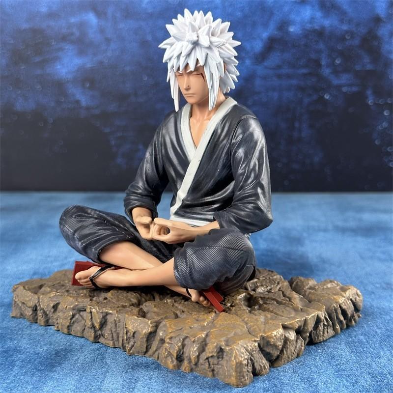 Naruto Jiraiya of Myobokuzan Meditation Figurine with Rock Base – Anime Action Figure, Perfect for Car Decor and Desktop Ornaments, Ninja Collectible, Versatile Usage, Perfect Gift