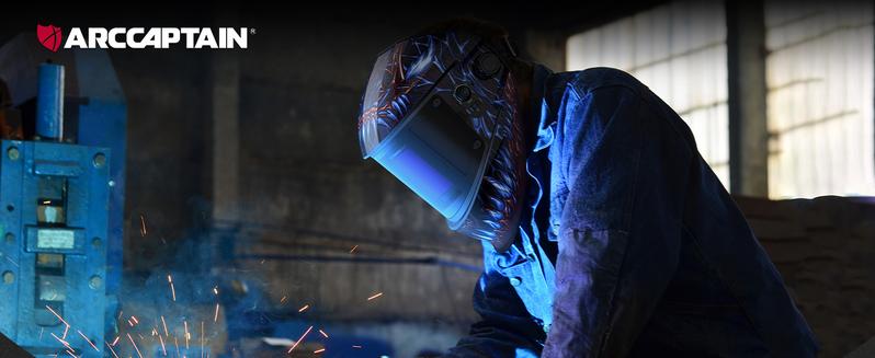 ARCCAPTAIN 3.94"X3.66" Welding Helmet Auto Darkening, 1/1/1/1 Top Optical Clarity Large Viewing Screen Solar Power Welding Hood with 4 Arc Sensor, Wide Shade 4-5/5-9/9-13 for TIG MIG ARC Welding Cut