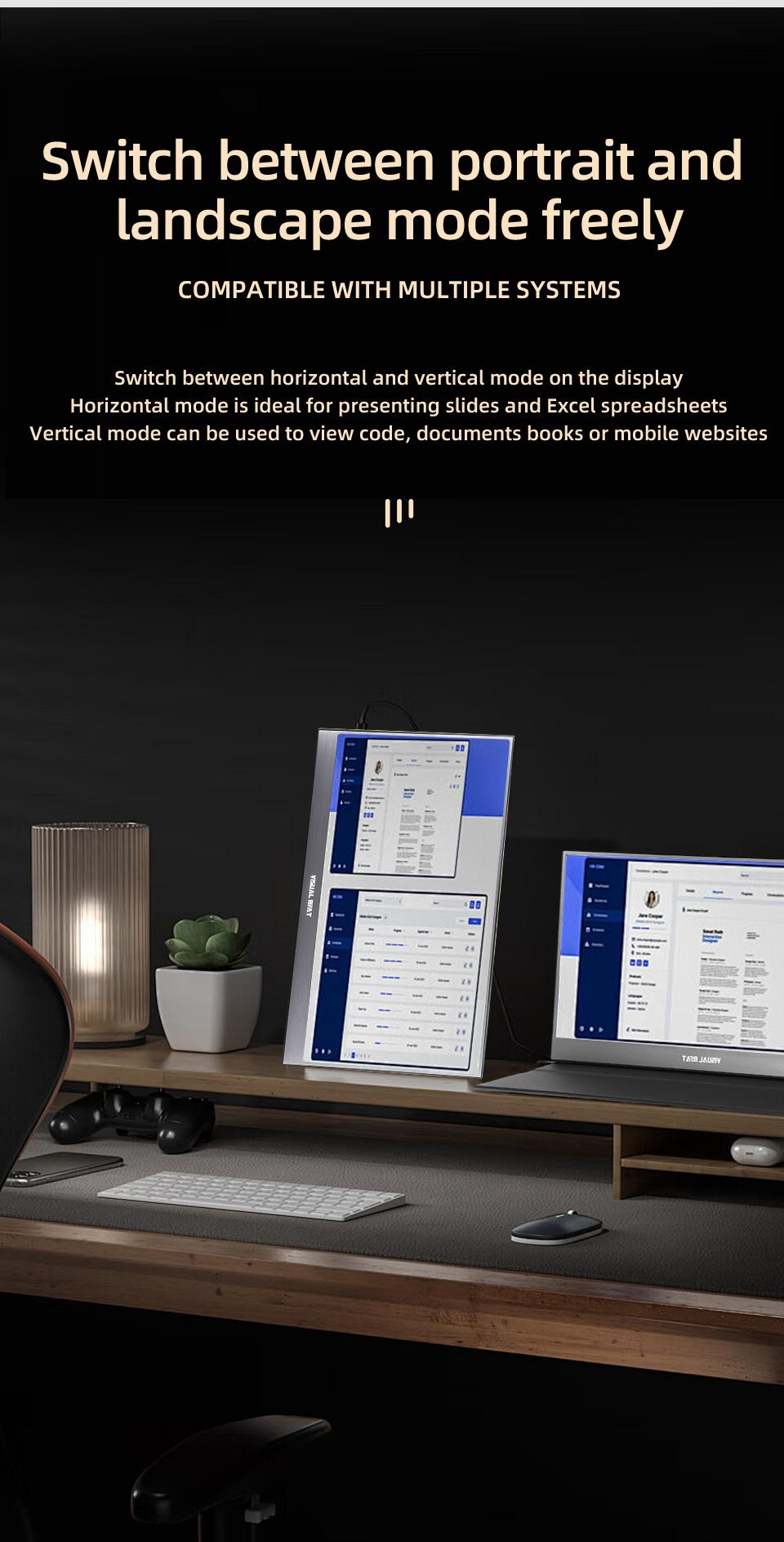 15.6 Inch Fhd Touch Portable Monitor, 100% Srgb Compatible with Ps5/switch, Includes Smart Protective Case, Ideal for Gaming and Work