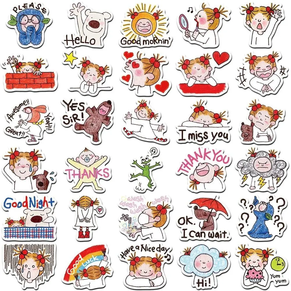 60pcs Cute Cartoon Image COCO Sauce Graffiti Stickers Girl Handbook Material Decals Suitcase Decoration Waterproof Decals