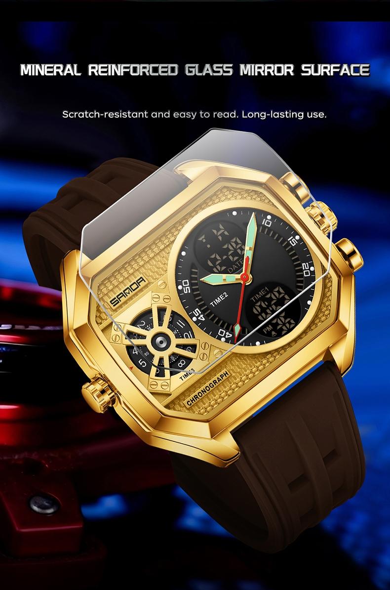 Sanda Multifunctional Digital Watch, Alloy Case, Waterproof, Luminous, Stopwatch, Alarm, Hourly Chime, Perfect Birthday Gift