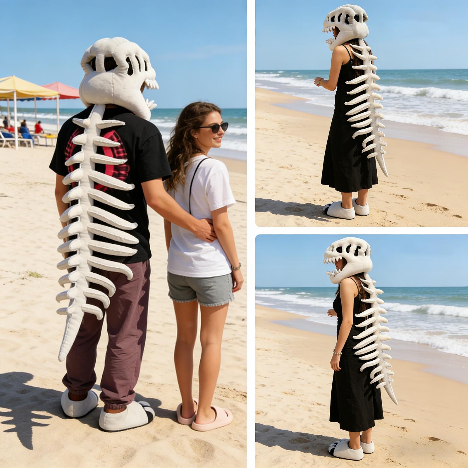 Funny Dinosaur Skeleton Costume Set, Fun Skull Dinosaur Fossil Hoodie, Party Halloween Bone Doll Costume, Perfect Gift Idea