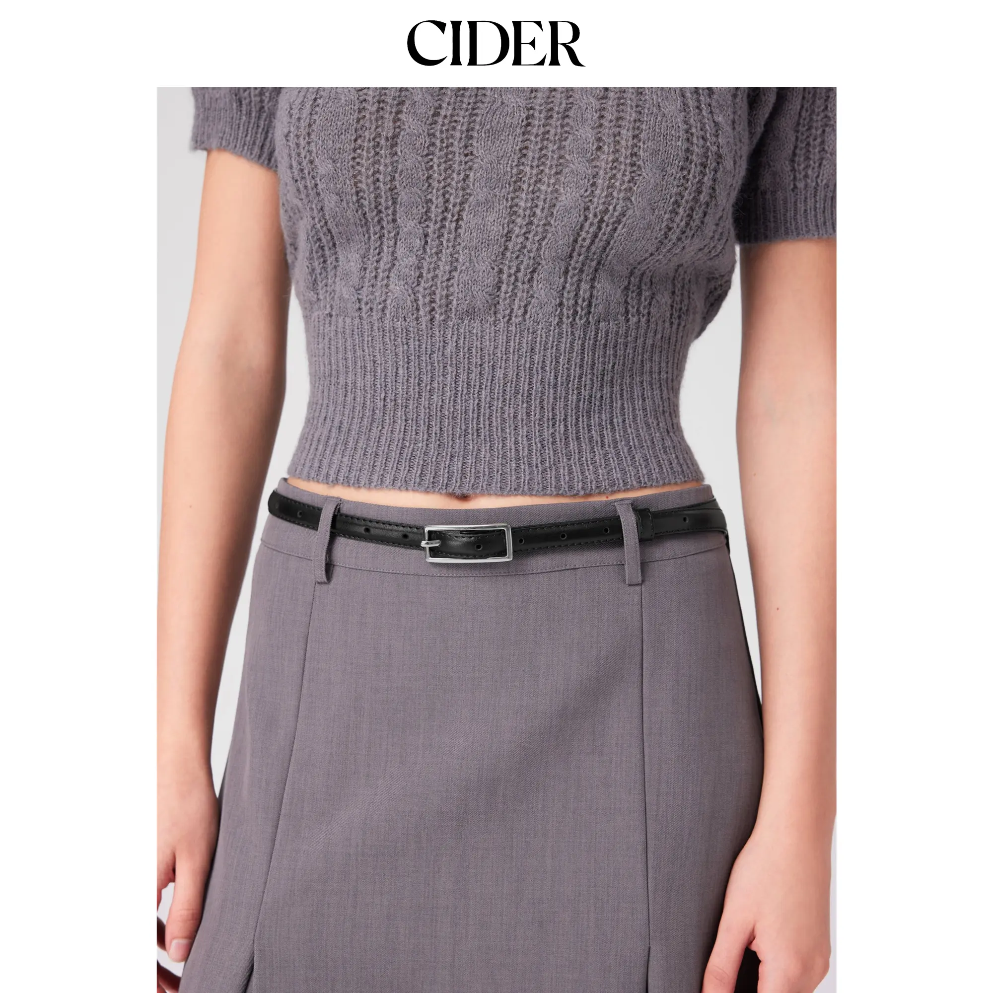 Cider RECTANGLE BUCKLE SLIM BELT