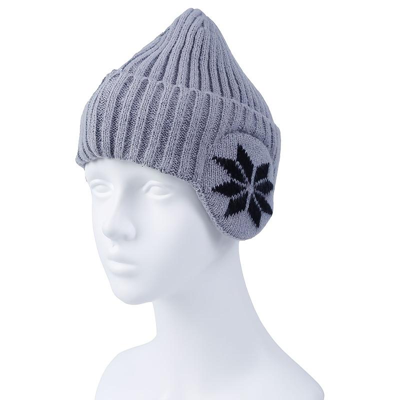 2-Pack Autumn Winter Maple Leaf Knit Beanie Ear Protection Thermal Slouchy Skull Cap Windproof Outdoor Skiing Hiking Hat for Men Women tiktokshopbacktoschool