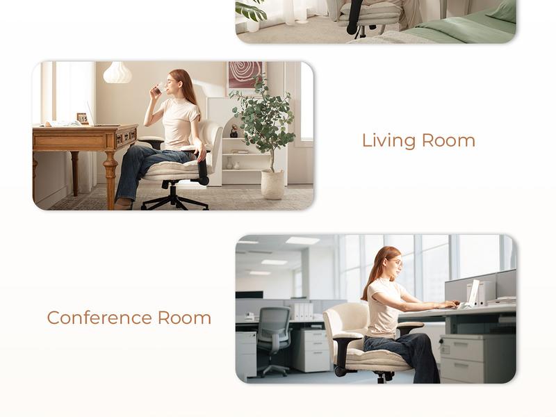 Dowinx Criss Cross Chair with Adjustable Arms and Wheels, Comfort Ergonomic Cross Legged Office Desk Armchair with 3 Layer Cushions, Wide Seat Vanity Chair for Home Office, Living Room, Bedroom