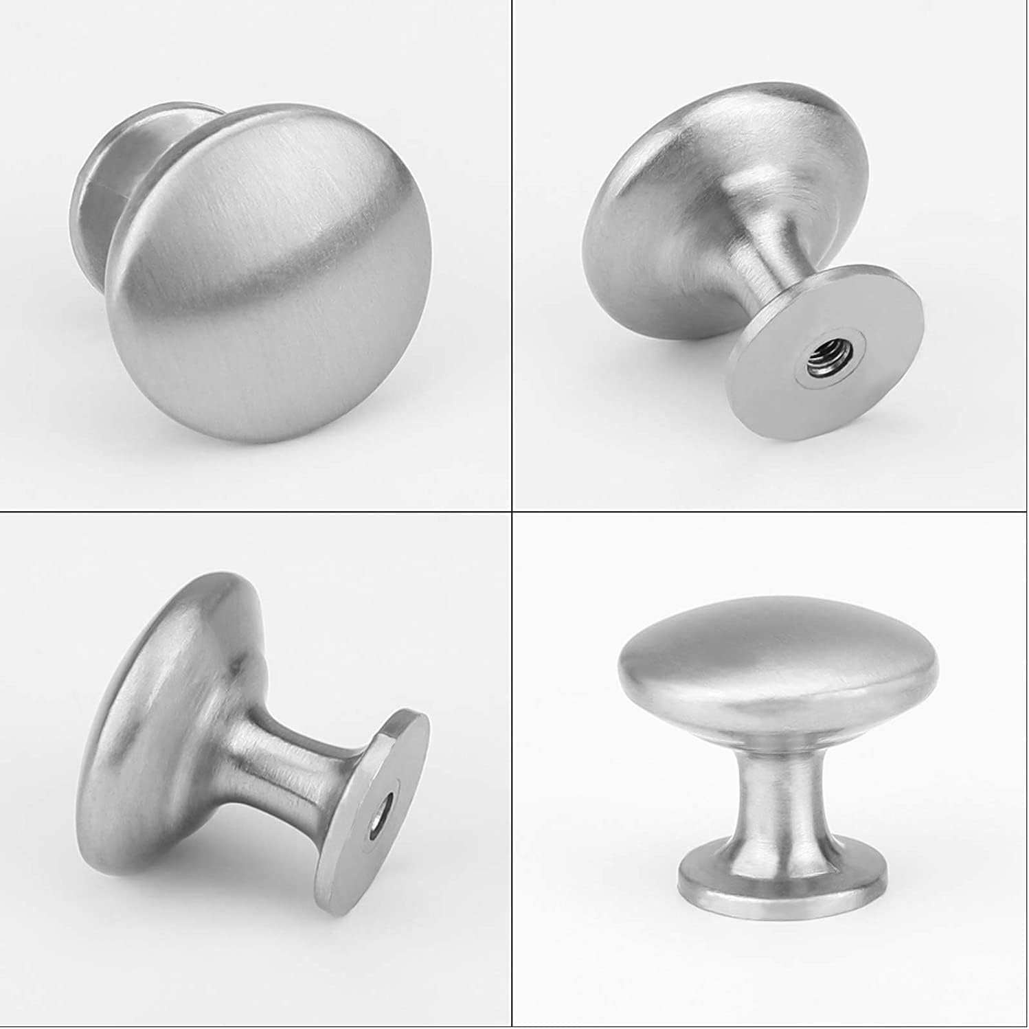 30 Pack Cabinet Knobs Brushed Nickel Drawer Knobs - Solid Zinc Alloy Kitchen Pulls Modern Cabinet Hardware for Dresser Drawers