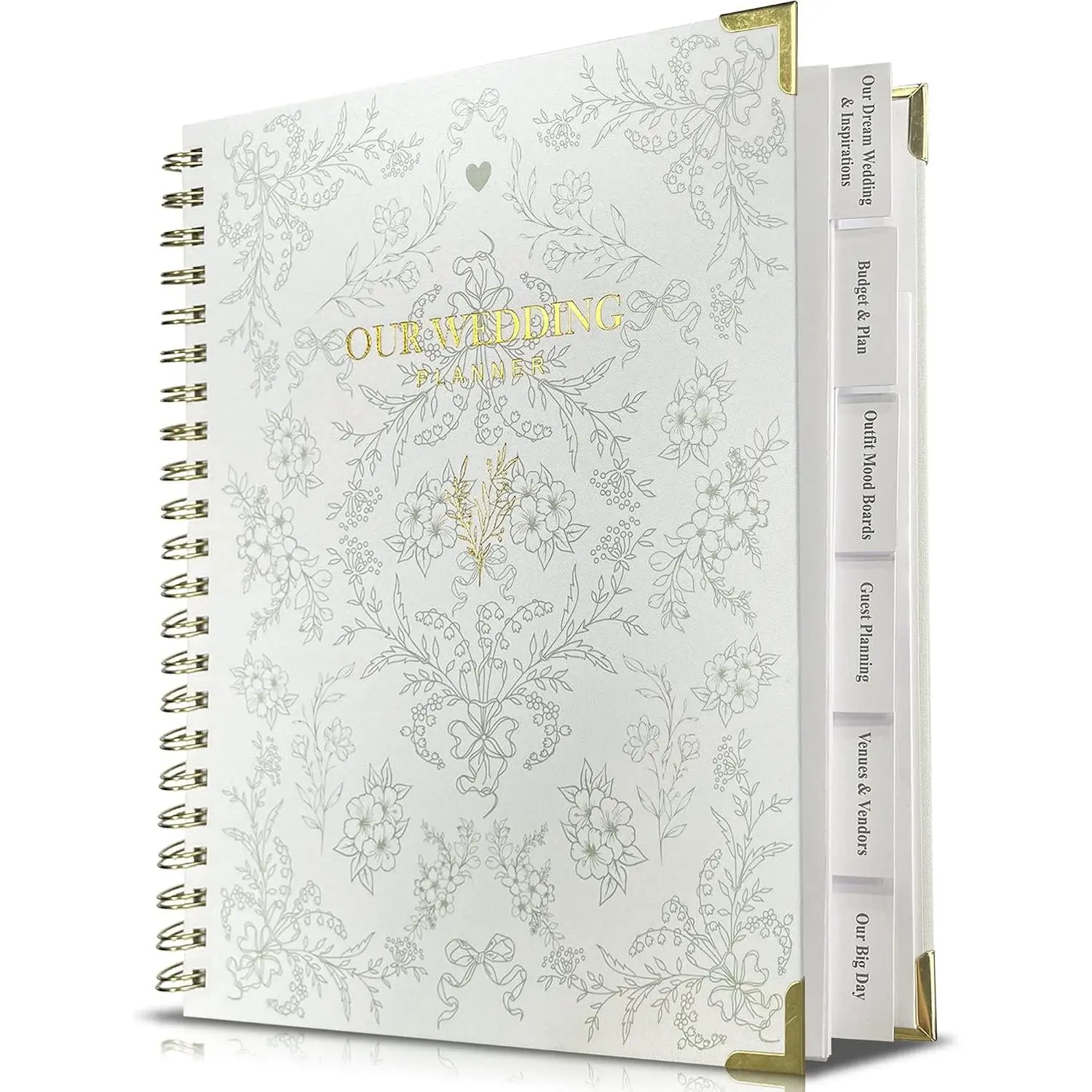 Wedding Planner Book and Organizer, Linen Cover Wedding Planner Binder, Engagement  for Couples, Bride to be Gifts with Calendars, Checklist and Pockets (Apricot)