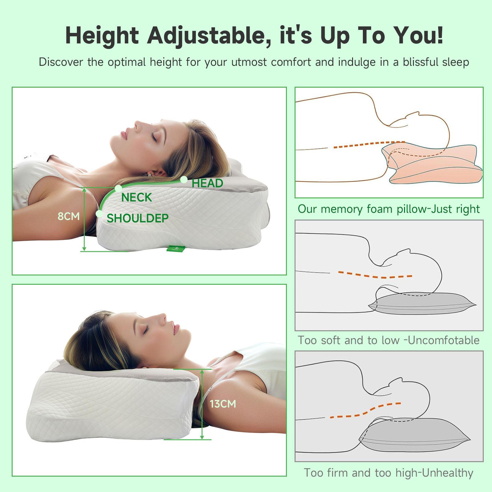 VIZIM Ergonomic Infinity Pillow, Cervical Memory Foam Pillow for Relaxation & Fatigue Relief, High Density Slow Rebound, Breathable Orthopedic Bed Pillow for All Sleepers