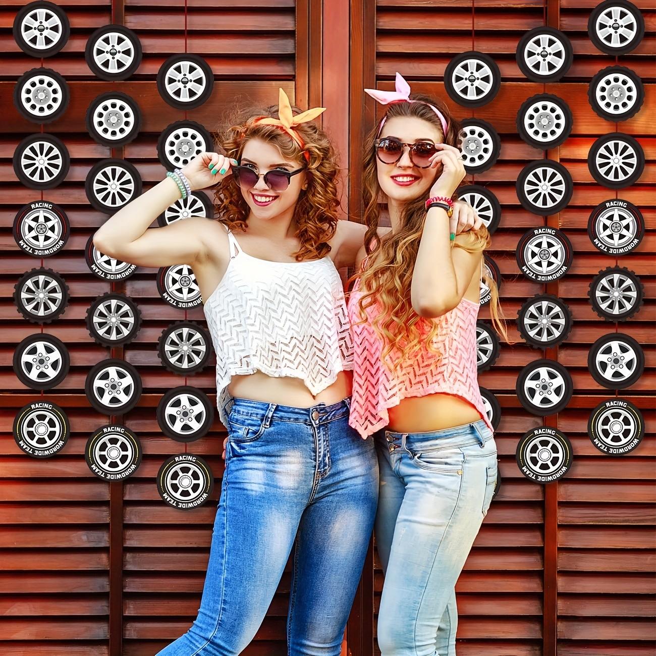 Race Car Party Decorations, Racing Car Party Banner, Wheel Tire Garland, Car Tyre Paper Cutouts, Birthday Party Favors, Classroom Supplies