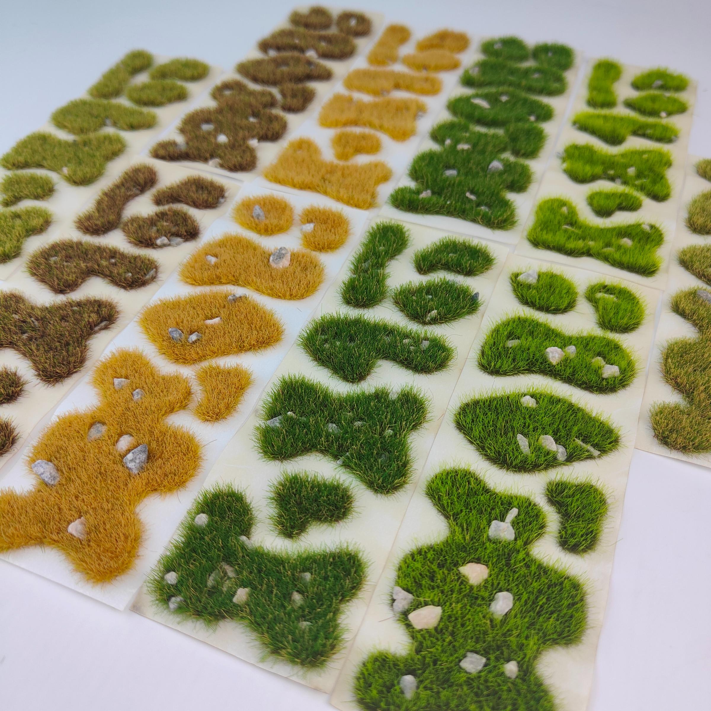 Self-Adhesive Static Grass Sheets, Multi-Sized Model Scenery Grass Mats, Ideal for Train Models, 3D Models, Railway Layouts, Tabletop Rpgs, Artificial Faux Plants