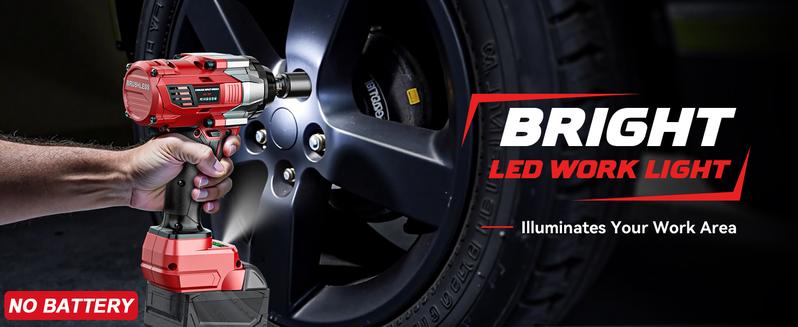 Brushless Impact Wrench 1/2 inch Compatible with Milwaukee 18V Battery (NO Battery!!), 1000Ft-lbs (1300N.m) High Torque Impact Gun, 4 Speed Modes Power Tools