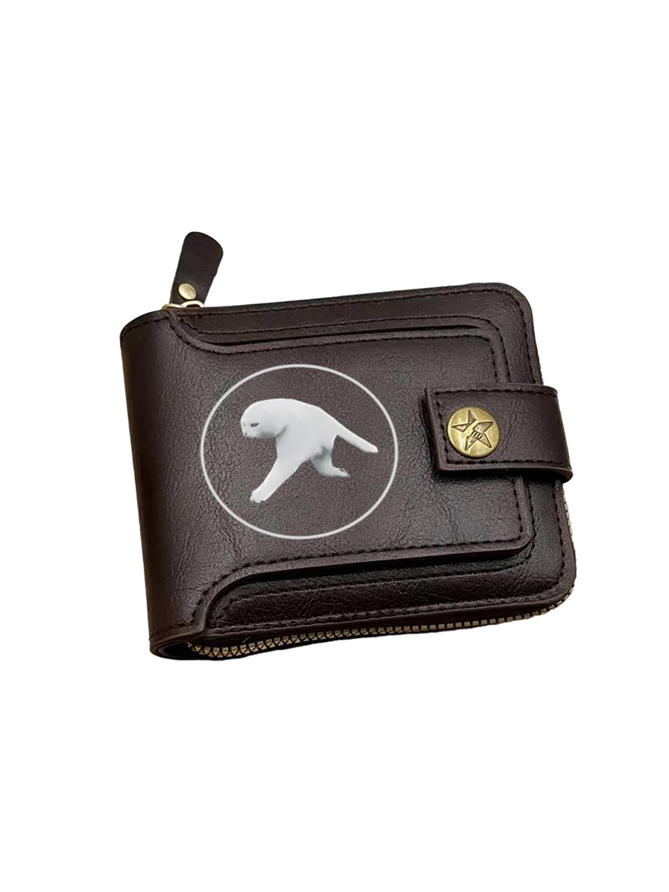 White Cat Print Leather Wallet for Daily Use and Casual Outings  Stylish Animal Pattern Design Suitable for Cat Lovers and Pet Enthusiasts  Perfect Christmas  Birthday  and Holiday Gift for Men and Women Who Appreciate Unique Accessories