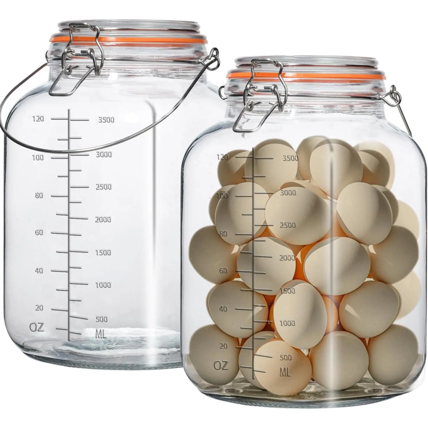2 Pack 1 Gallon Glass Jar with Airtight ,Super Wide Mouth Large Mason Jars 128 oz,Glass Gallon Jugs Storage Container for Sun ,Kombucha,Storing,Canning