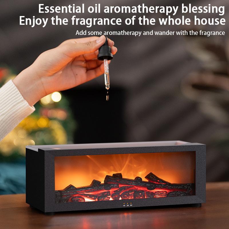 Color flame humidifier, fireplace bonfire humidifier, LED seven-color lights, 1/3/5h timer, remote control, automatic shut-off, atmosphere decoration, winter gift, suitable for home bedroom, office, yoga meditation, Colorful Flame Humidifier
