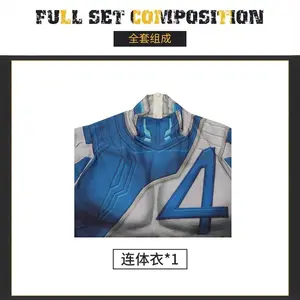 NEW GAME Rivals Mr Fantastic 4 Cosplay Superhero Spandex Zentai Bodysuit Outfits Mr Fantastic Halloween Costumes kid Adult Men