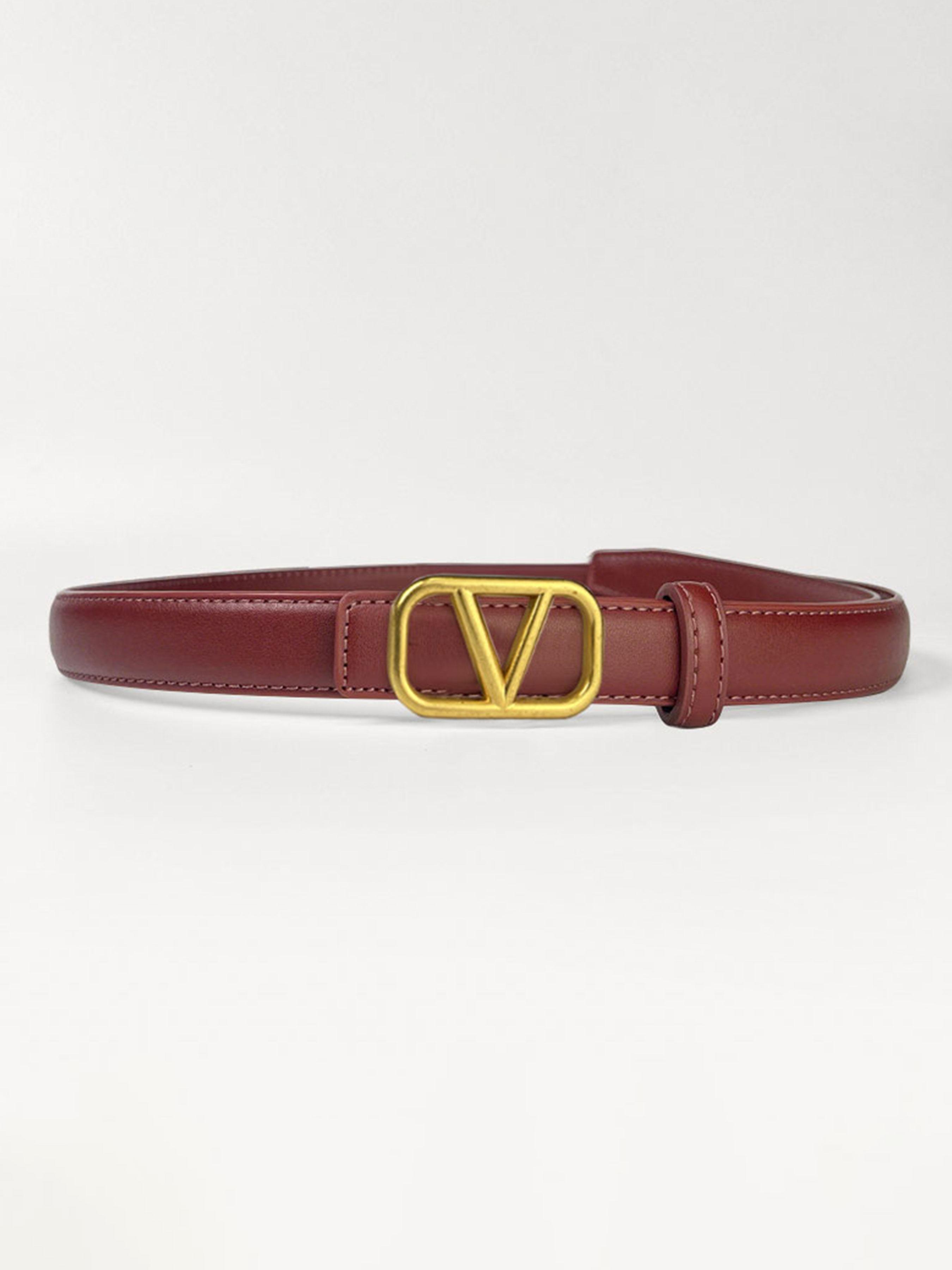 Women's Letter Buckle Leather Belt, Elegant Design for Skirt & Jeans, Perfect Accessory for All Seasons, Durable Fashion Statement