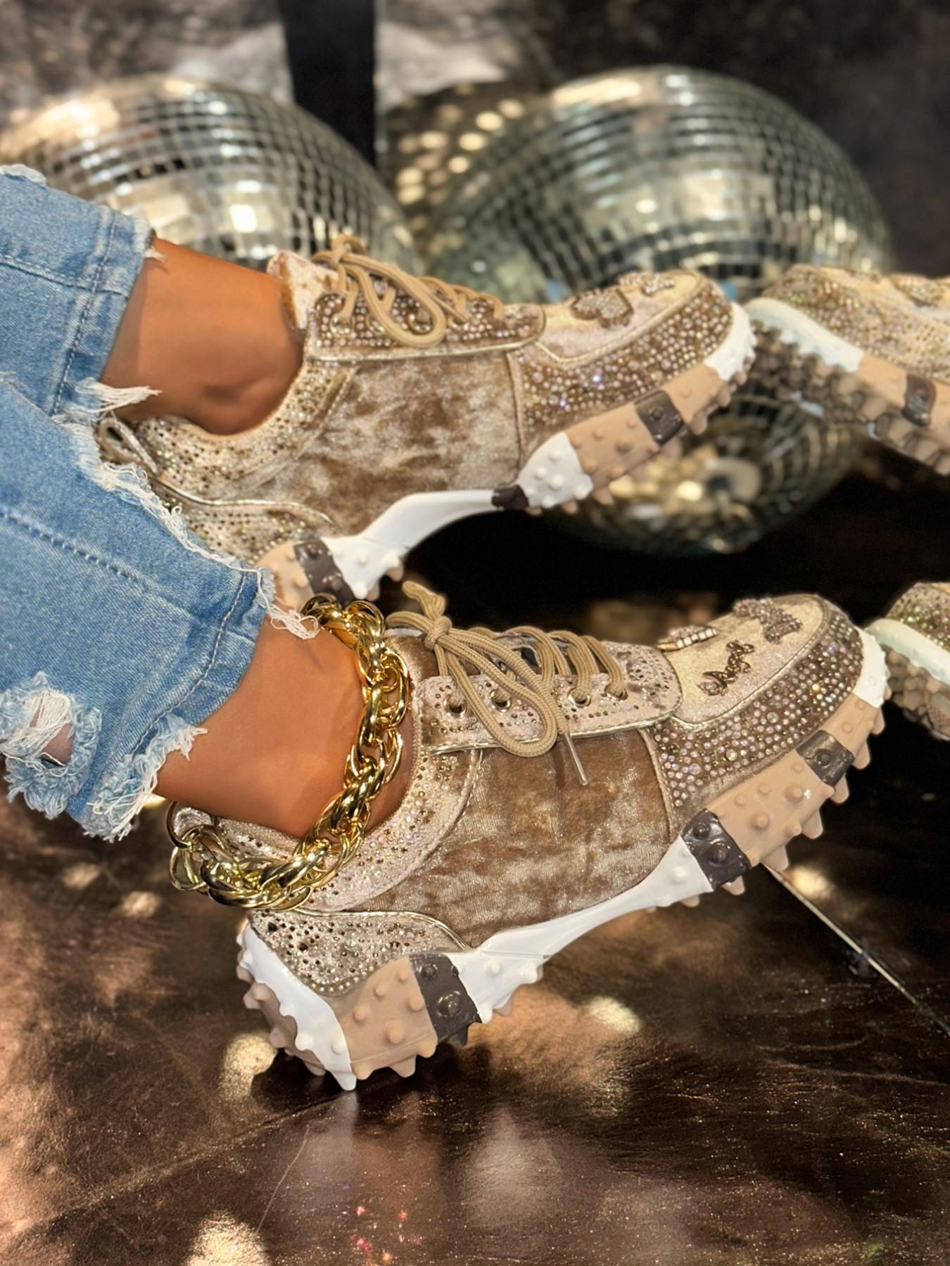 Women's Thick Sole Sport Shoes with Rhinestone Details, Fashion Casual Sneakers, Trendy Zebra Color Block Design, Daily Wear, Thick Soled Sneakers, Trendy Walking Sneaker