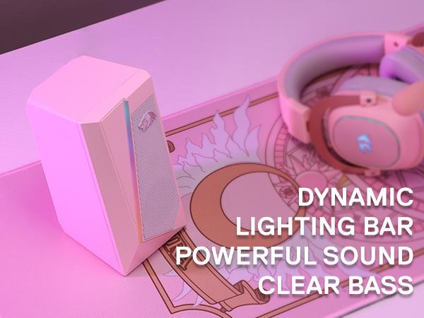 Redragon GS520 RGB Desktop Speakers, 2.0 Channel PC Computer Stereo Speaker with 6 Colorful LED Modes, Enhanced Sound and Easy-Access Volume Control, USB Powered w/ 3.5mm Cable