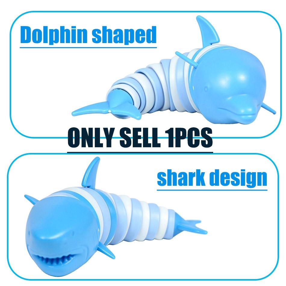 2026 New 3D Joint Shark and Dolphin Ocean Shape Stress Relief Toy, Bendable and Twistable Tail, Fun and Relaxing Plaything Great for killing time at work, relieving anxiety, and a fun gift for shark lovers.