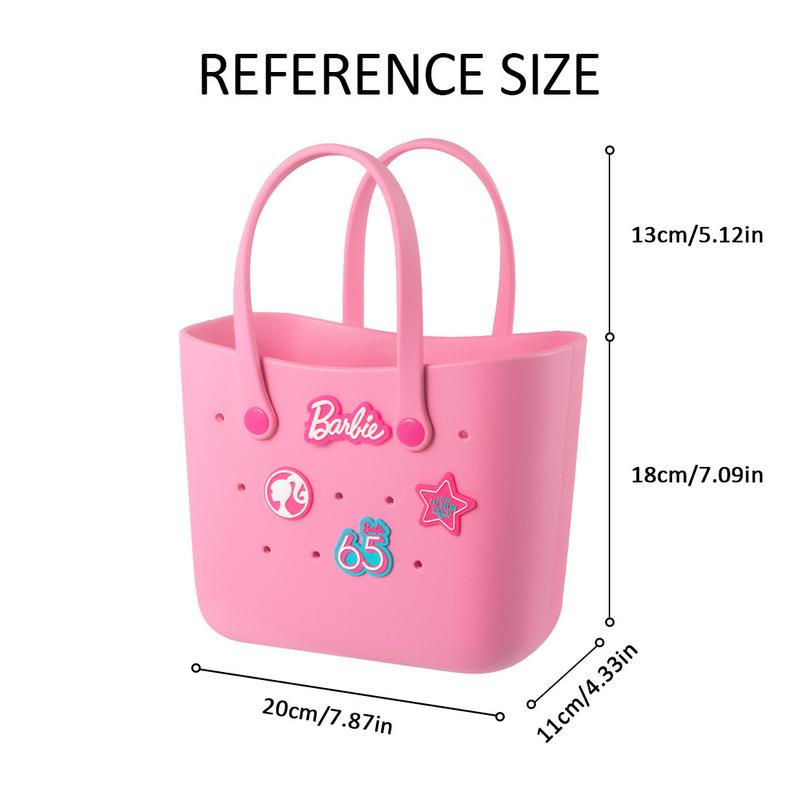 [2025 New Release] MINISO Barbie Sunlight Shining Series Lunch Bento Bag Niche Elegant Portable Waterproof Handbag Beach Bag Birthday Holiday Gift