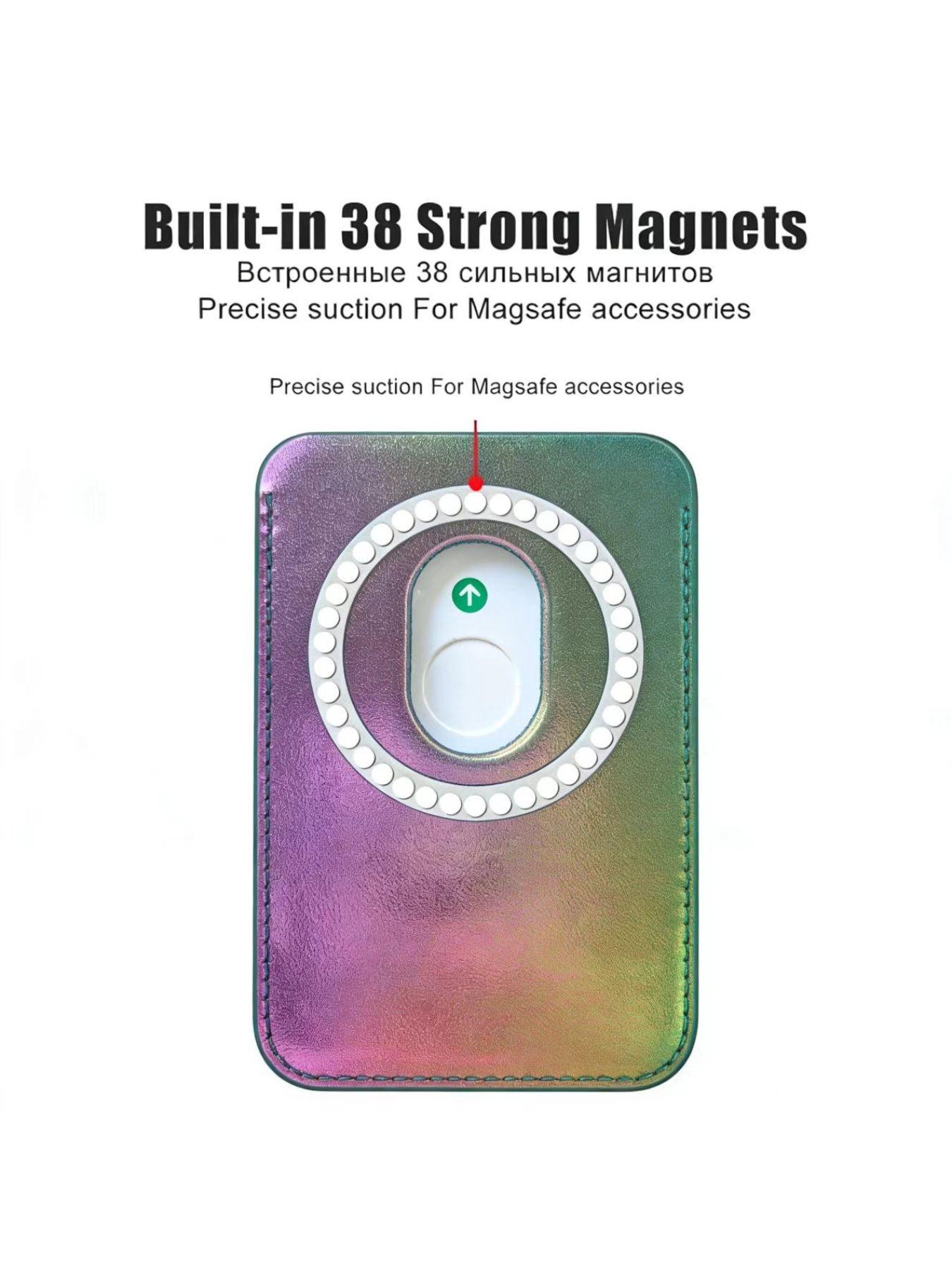 Apple Series Magnetic Leather Card Holder Wallet, Compatible with Apple Magsafe Case Accessories, Non-Toxic Classic Style Phone Cover