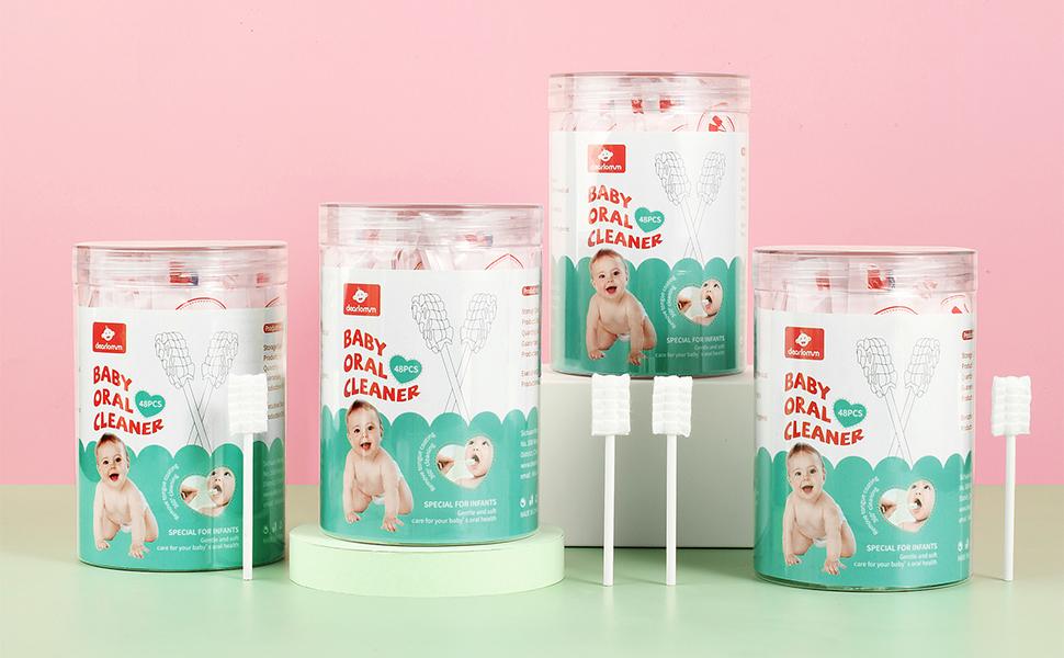 Baby Tongue Cleaner, Newborn Baby Toothbrush, 96PCS Disposable Infant Toothbrush Clean Baby Mouth,Gauze Gum Cleaner Toothbrush Baby Oral Cleaning Stick Dental Care for 0-36 Month Baby