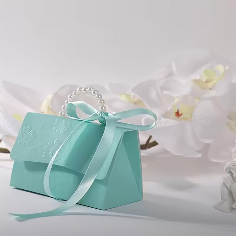 12 Piece Faux Pearl Decorative Gift Bags, Gift Wrap Bags, Goodie Bags, Elegant Party Favor Packaging, Durable and Stylish Design, Perfect for Bridal Shower, Wedding Souvenirs, Wedding Party Supply & Party Accessories