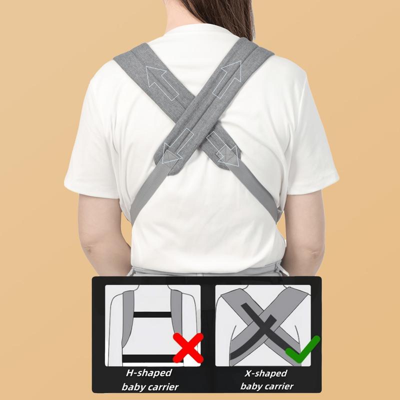 2 in 1 Lightweight Baby Carrier for Front and Back Carrying, Adjustable Buckle, Breathable Fabric for All Seasons, Multi-Functional Design for Easy Outings