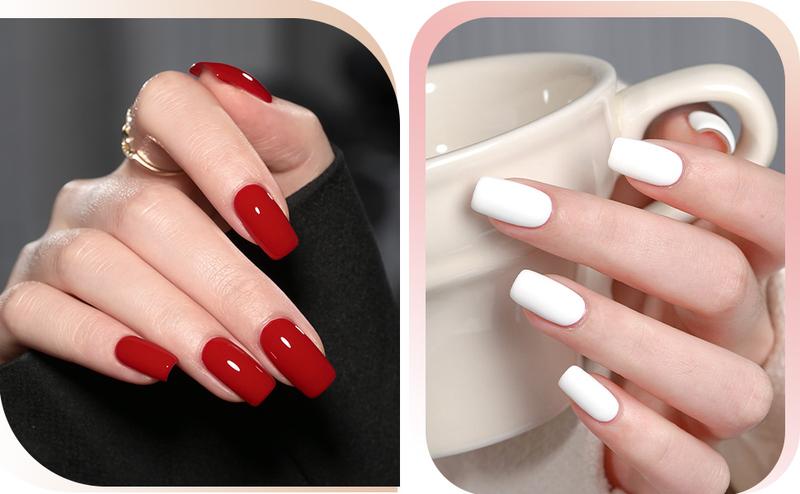 GAOY Classic Collection White Red Black Gel Nail Polish Set, 6 Colors Brown Pink Nude Soak Off UV Light Cure Gel Polish Kit for Salon and Nail Art DIY at Home