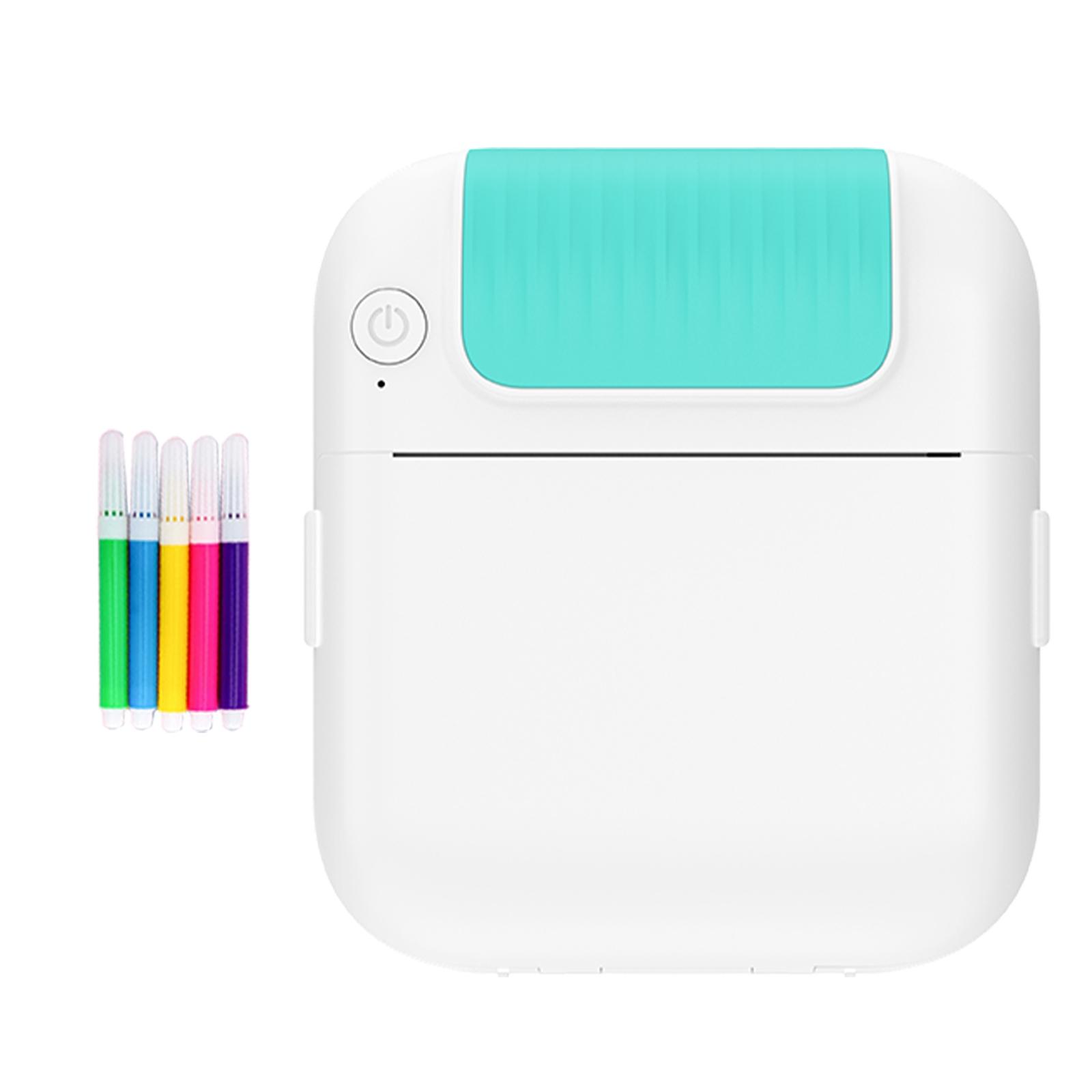Mini Pocket Bluetooth Printer, Portable Sticker Printing Device Includes Doodle Color Markers, Perfect for Diary, DIY Scrapbooking, Travel Notes & Memo, Ideal Gift for Children Adults & Students, Excellent Kids Christmas Present