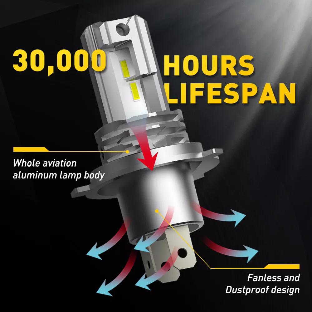 AUXITO Combo 2 H4 9003 LED Headlight Kit Bulbs High Low Beam Super White 10000LM