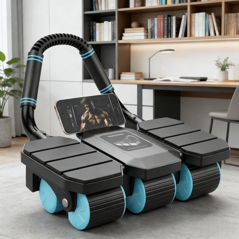 Ab Wheel Roller with Elbow Pad, Home Fitness Equipment for Core, Waist & Hip Training, Indoor Exercise Gear, Large Stable Anti-Tip Wheel, Ergonomic Non-Slip Hand Grips