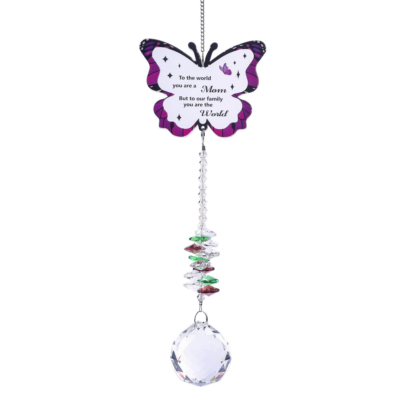 1 Piece Butterfly Wind Chime Craft, Super Shiny Crystal Diamond Wind Chime, Suitable For Garden Door, Wall And Window Decoration Gifts, Outdoor Wind Chime