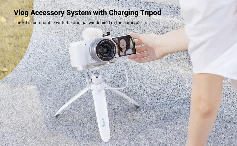 SmallRig Cold Shoe Adapter with Wind Muff Windshield for Sony ZV-1F / ZV-E10 / ZV-1 / ZV-E1 / ZV-1 II, Wind Furry for Light Microphone Attachment - 3526