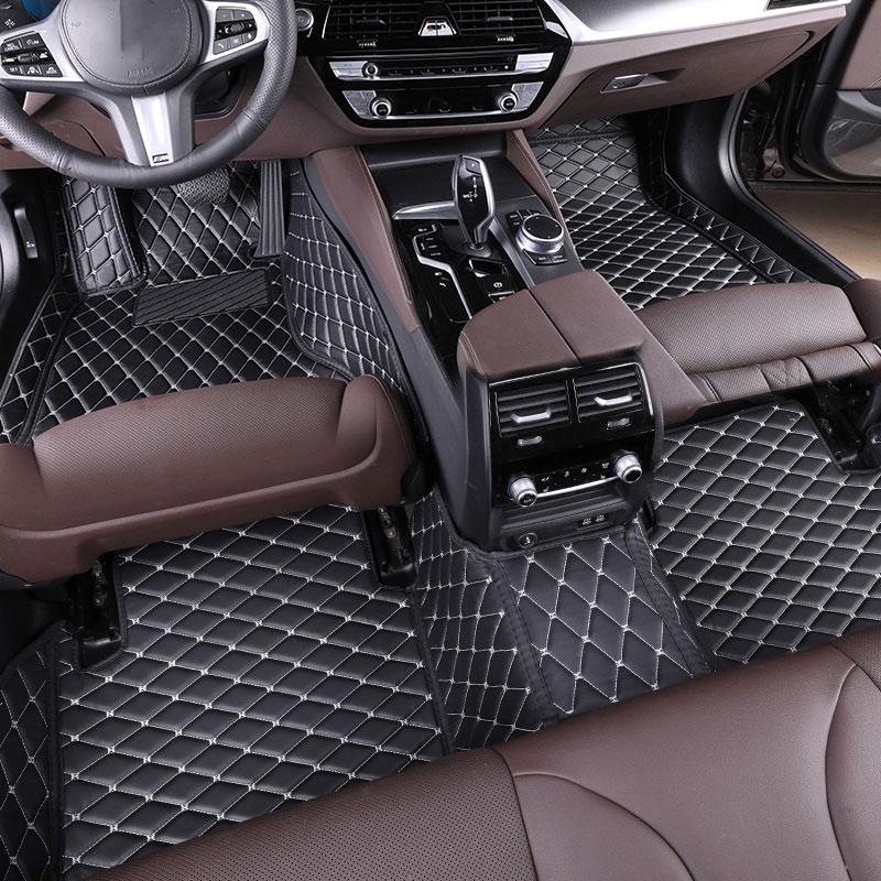Car floor mats are suitable for Nissan Juke、Pathfinder R51、March、Tiida、Qashqai、d40、Versa、Kicks、Patrol、X Trail T32、Note E12、Teana j32, PU leather car floor mats, wear-resistant and anti slip mats, car interior accessories, not sold in the UK