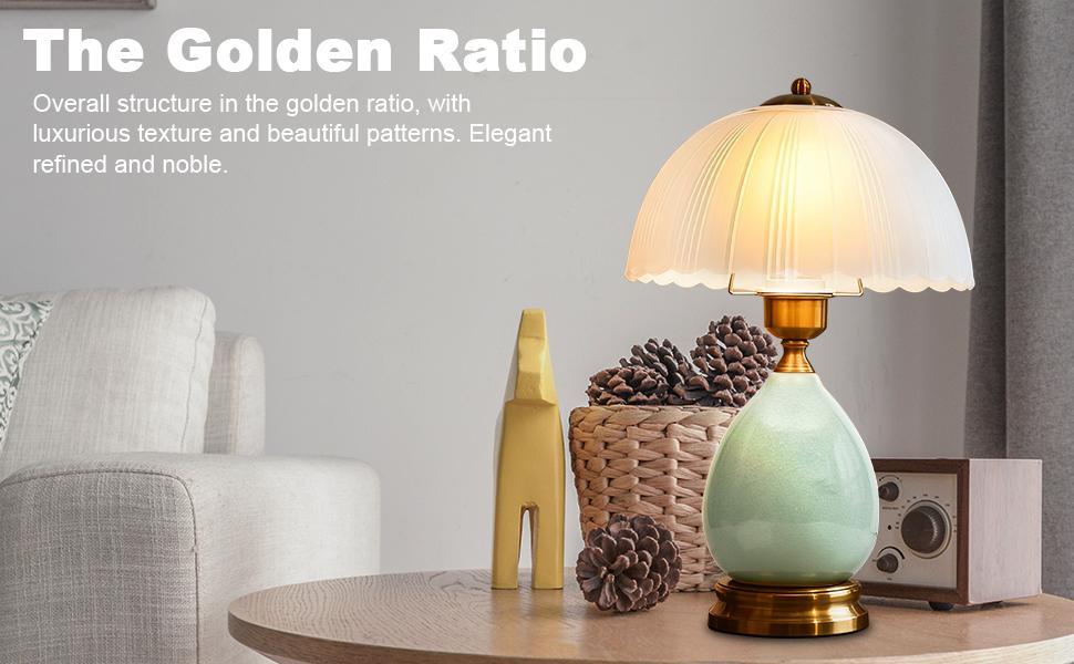 Ceramic Table Lamp Modern Vintage Lamps for Bedroom Living Room with Frosted Glass Lampshade, Desk Bedside Small Lamps for Living Room Night Stands Bedroom