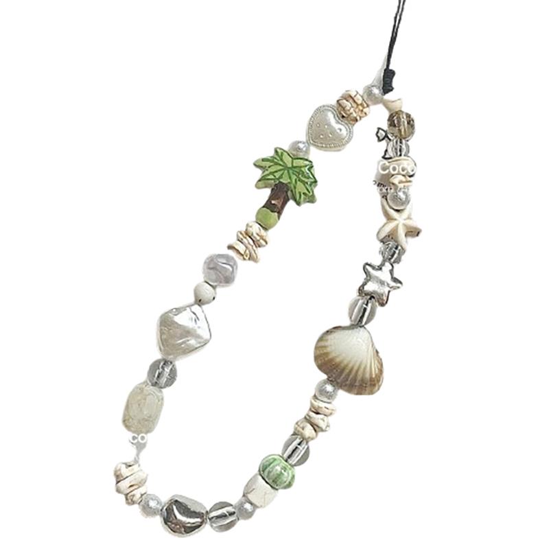 Creative Seashells Beaded Phone Chain Anti-loss Phone Strap Charm Cute Pendant Lanyard For Girl Cell Phone Wrist Strap