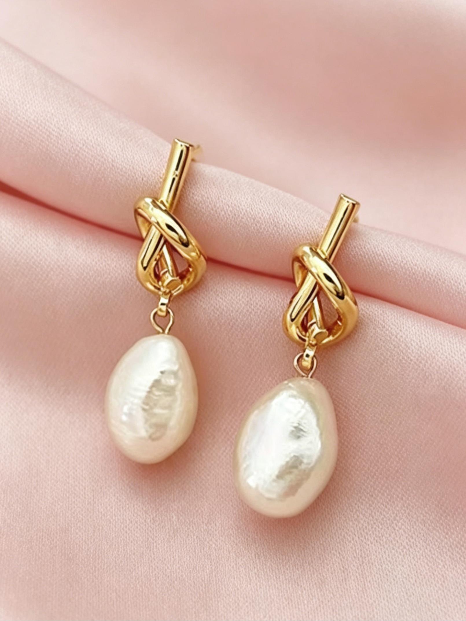 Elegant Knot Design Earrings, Fashion Jewelry for Party, Daily Clothing Decor, Trendy All-match & Exquisite Jewelry for Birthday Gift, High Quality Earrings