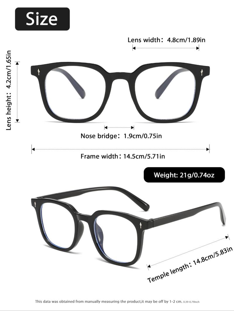 Classic Simple Unisex Non-Prescription Glasses, Suitable for Daily Life and Office Use, 1 Pair/2 Pairs, Men and Women, Classic Fashion Glasses