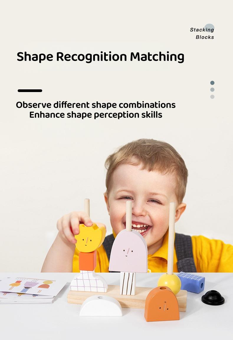 Creative Character Stackable Building Blocks Toy, Shape Assembly Artistic Training, Baby Art Enlightenment Super Fun