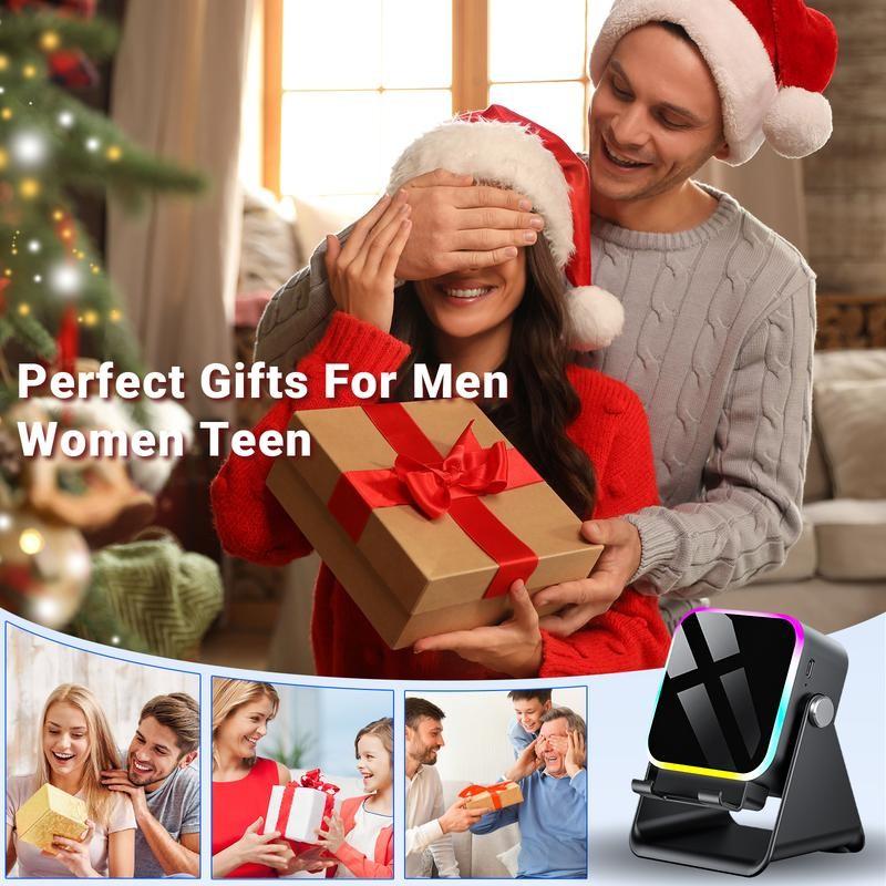 Wireless Bluetooth-compatible Audio Speaker Stand, 360° Adjustable Phone Tablet Holder, Colorful Ambient Light, Unisex Gift, Perfect for Home & Office