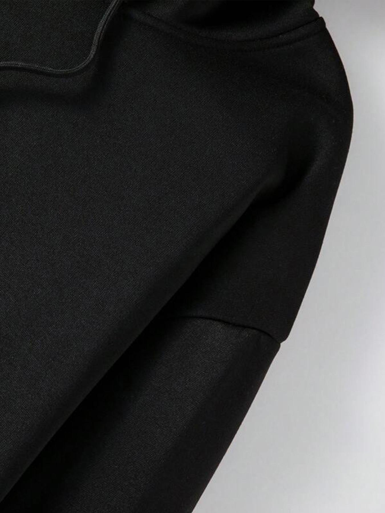 Men's Black Cropped Hoodie Letter Logo with "Stay Wild" Graphic | Grunge Street Style