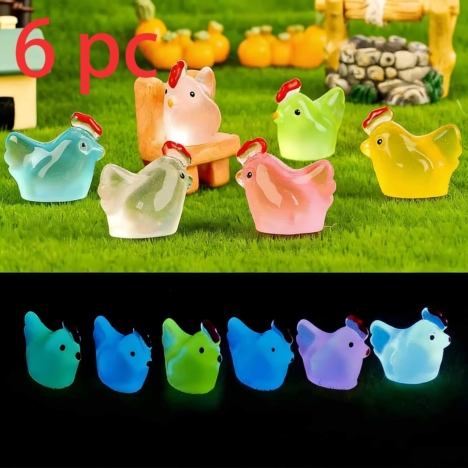 Micro Landscape DIY Craft Kit, Adorable Animal Mini Chicken Night Light Ornament, Garden Moss Scene Decoration Accessory
