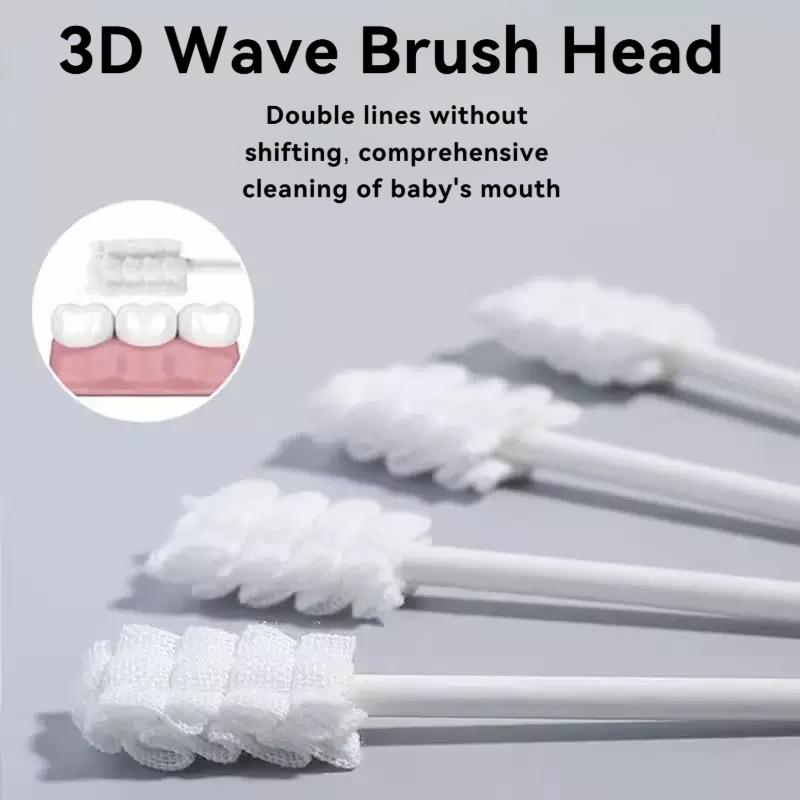 Baby Tongue Cleaner, Newborn Baby Toothbrush,30pcs/60pcs Disposable Infant Toothbrush Clean Baby Mouth,Gauze Gum Cleaner Toothbrush Baby Oral Cleaning Stick Dental Care Excellent gift for Christmas and new year Toothpaste Alternative